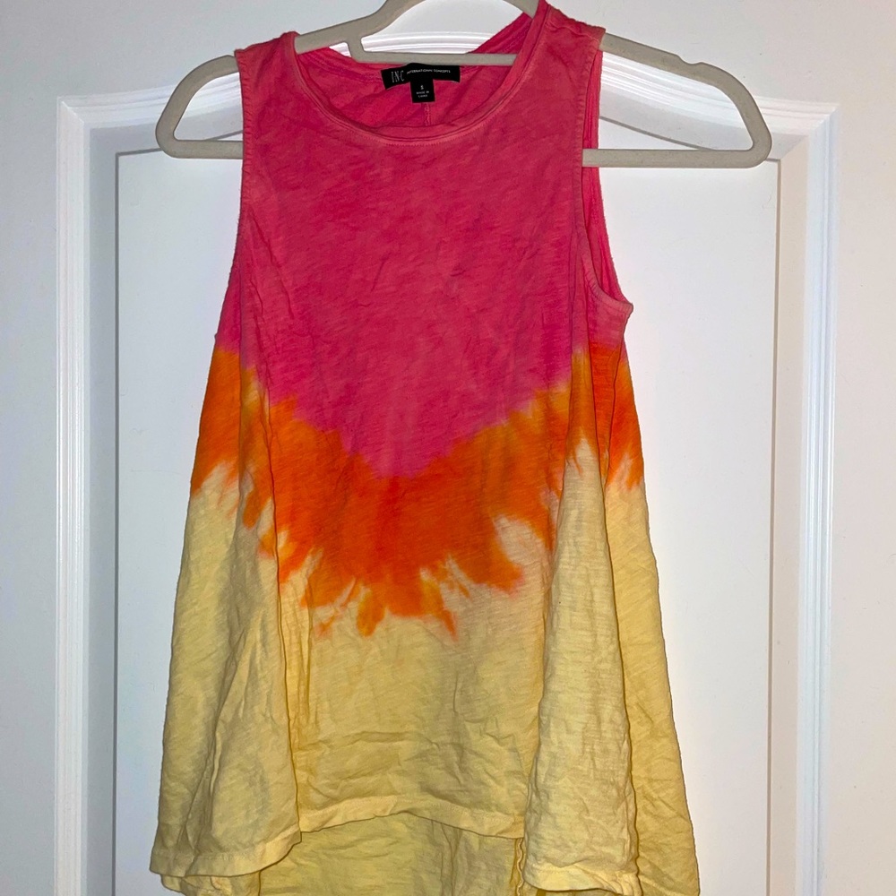 Pink Orange and Yellow tye dye tank